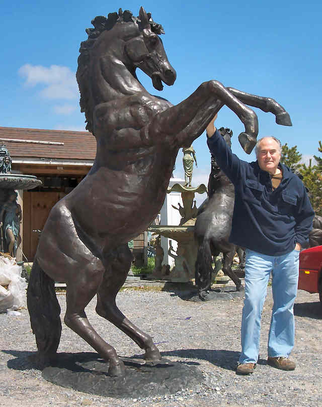 Bronze Rearing Horse 8 1/2 Feet Tall